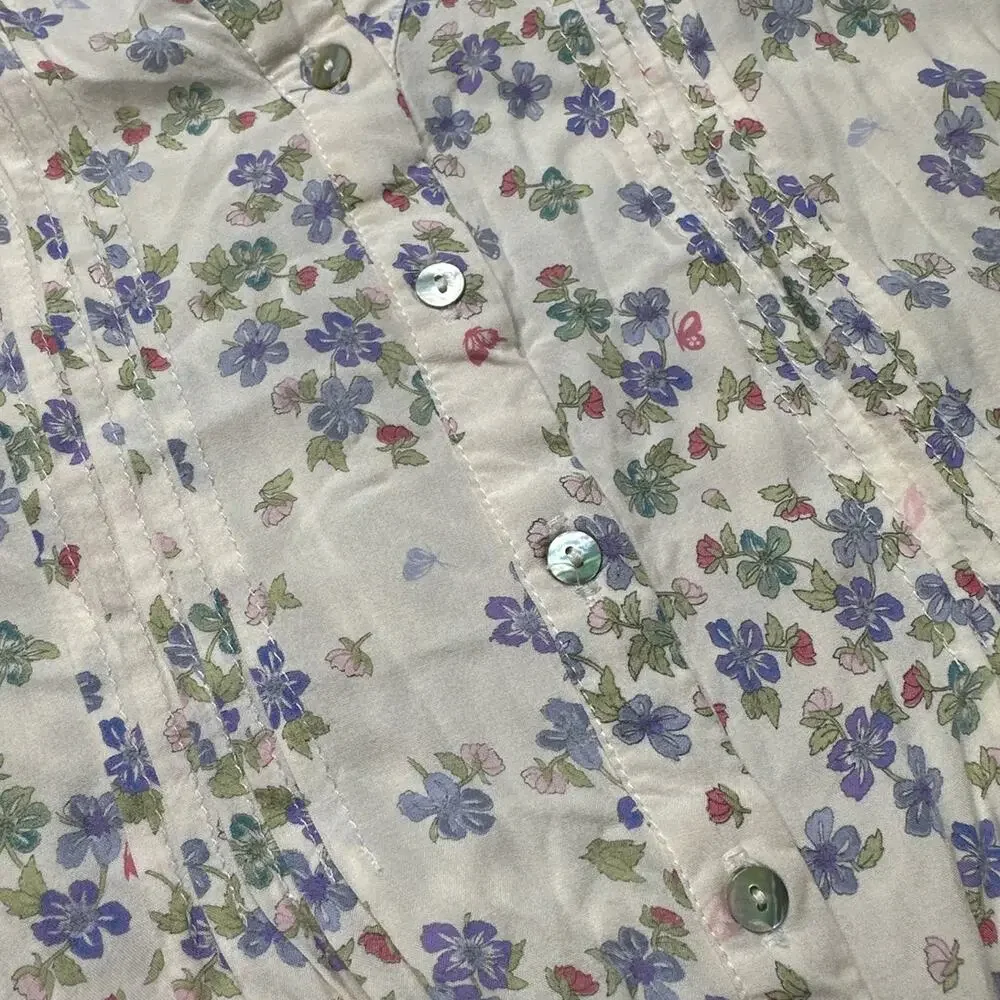 Jane and Delancey Floral Button Front Lightweight Top Cottagecore Lavender PP2 - Picture 8 of 10